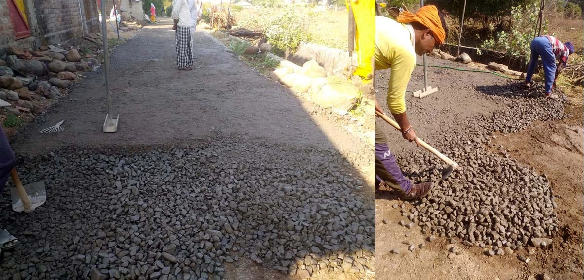 rcc cement road Pandhurna News : अधिकारी की उपस्थिति में हो घटिया सड़क निर्माण कार्य की जांच हो