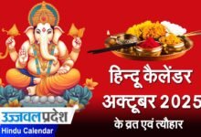 Hindu Calendar October 2025