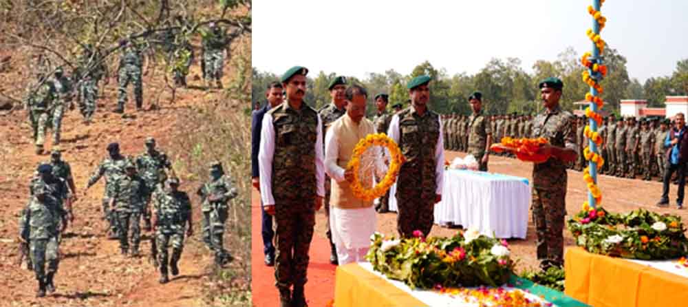 Cg 01 1 5 छत्तीसगढ़-बीजापुर में गमगीन माहौल में शहीद जवानों को दी श्रद्धांजलि, परिजनों को सीएम साय ने दी सांत्वना