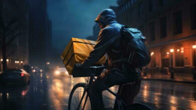 Online Food Delivery at night